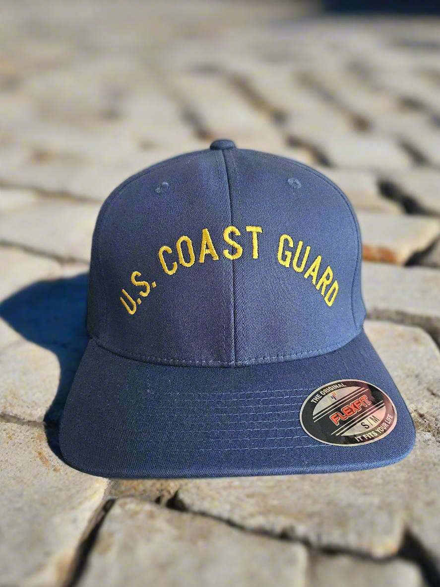 USCG Blue flex fit hat (embroidered)
